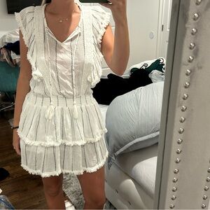 Surf Gypsy White Ruffled Mini Dress
